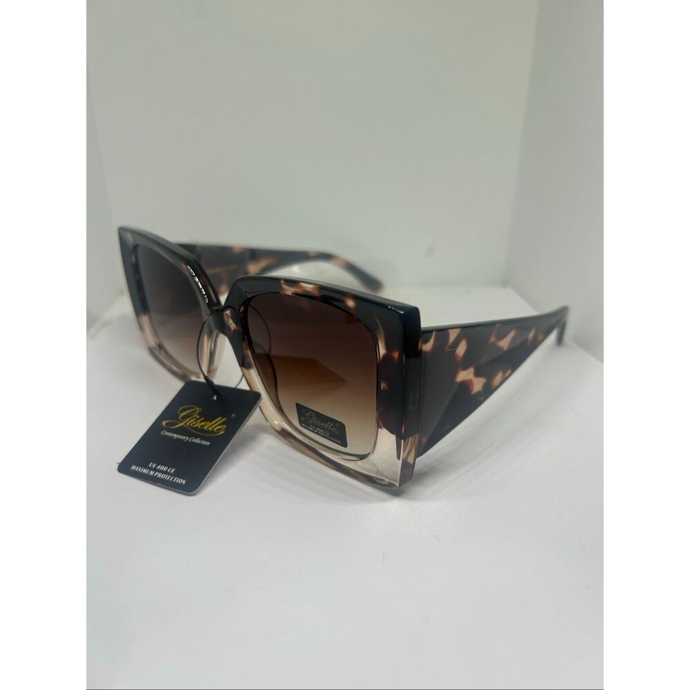 Giselle Tortoise Contemporary Collection Oversized Cat Eye Sunglasses – UV400 Pr